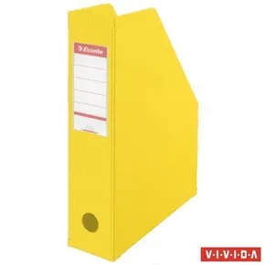 Stojan na časopisy, skladacie, Vivida žltá, 70 mm, PVC/ kartón, ESSELTE